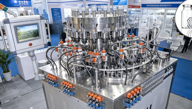 Pharmaceutical glass vial forming machine