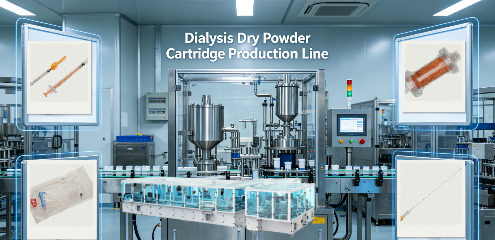 Dialysate powder container production line