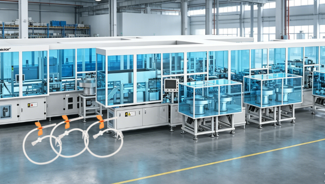 Automatic AV fistula needle assembly machine