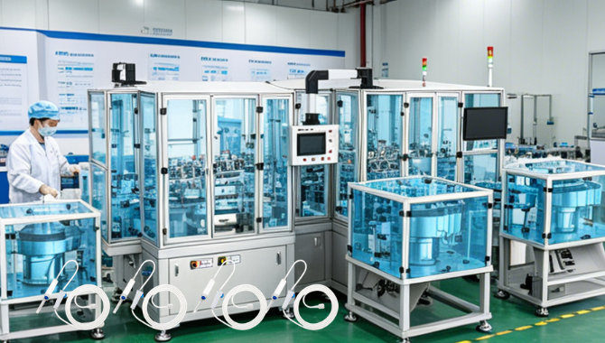 Automatic pre-filled flush line assembly machine