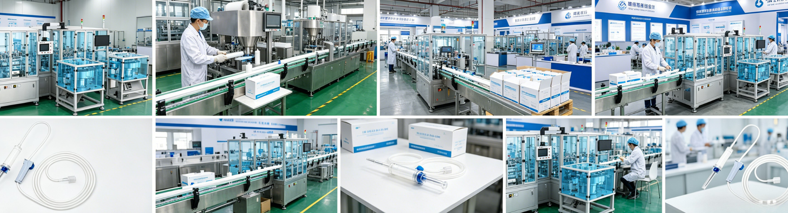 Automatic pre-filled flush line assembly machine