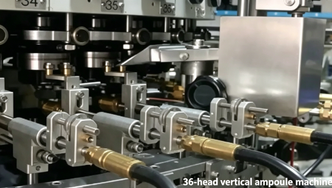 Vertical ampoule filling and sealing machine