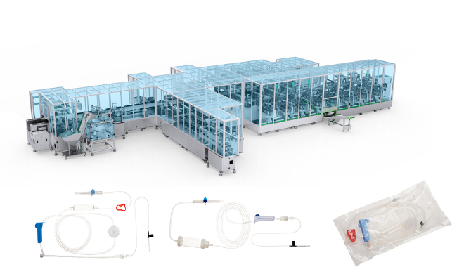 Automatic disposable IV infusion set assembly machine