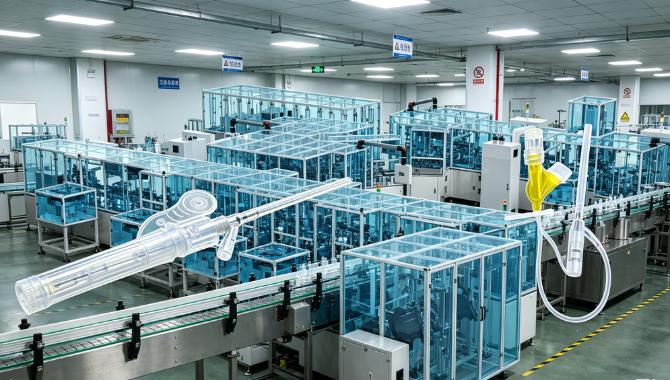 Disposable V cannula production machinery
