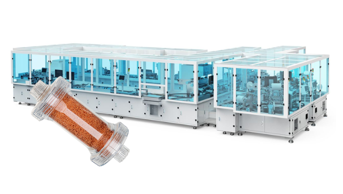 Automatic hemoperfusion cartridge assembly machine